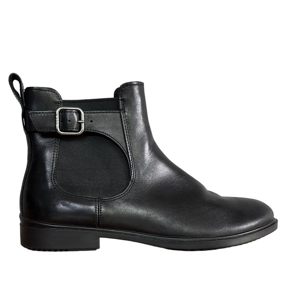 Ecco Dress Classic Black Leather Chelsea Boots size 9-9.5 - Picture 1 of 8